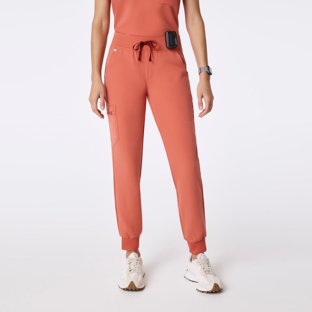FIGS Technical Collection Zamora Jogger Scrub Pants Coral Orange Women XXL Long
